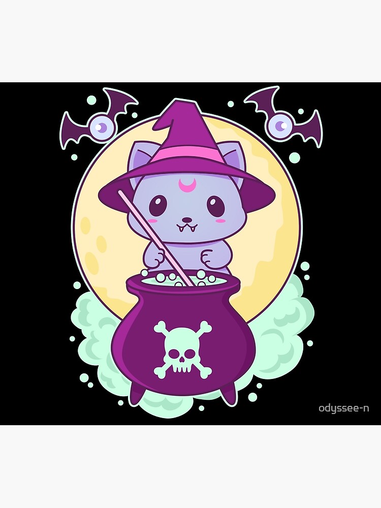 "Cute Kawaii Pastel Goth Witch Cat Witch Craft" Photographic Print for Sale by odysseen