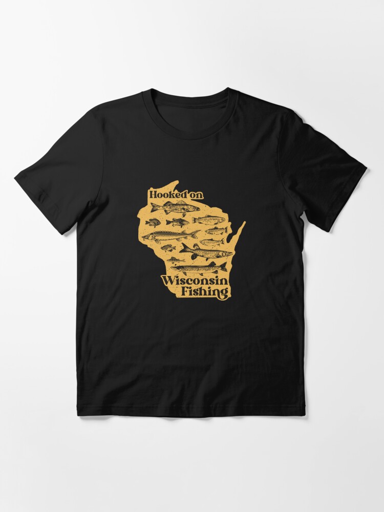 Hooked on Wisconsin Fishing - Vintage WI Fish design for angler or