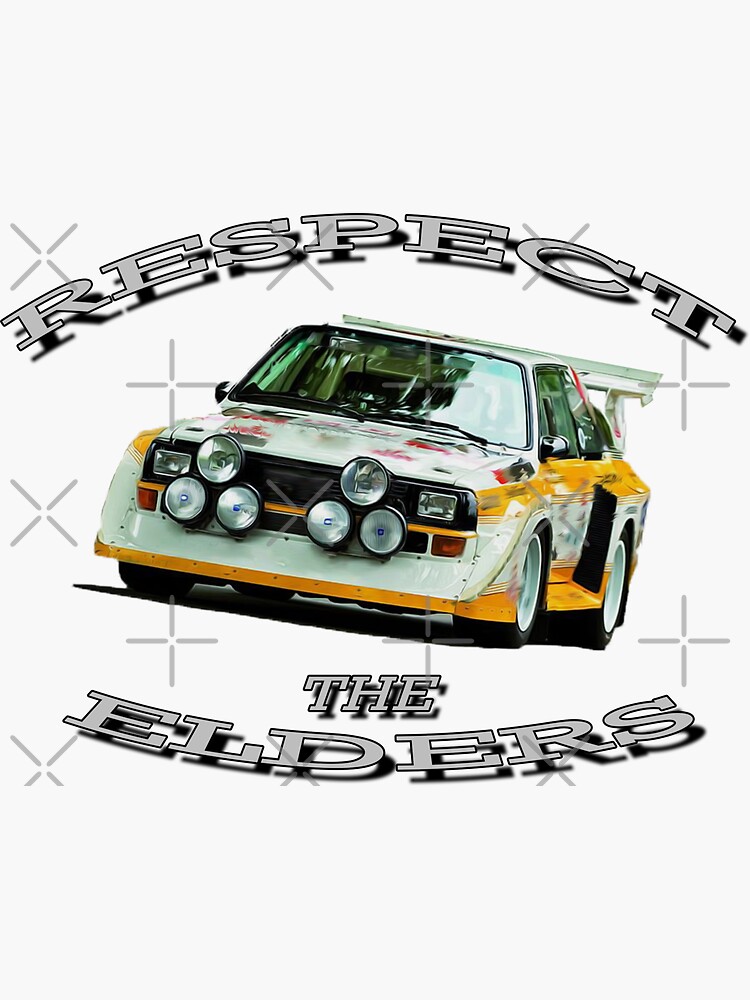 Audi Quattro 'Respect The Elders' Sticker for Sale by CarEnthusast
