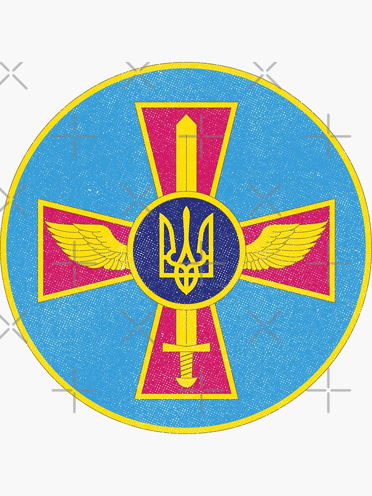 "Ukraine Air Force Flag Roundel [distressed]" Sticker by TuscanRadar