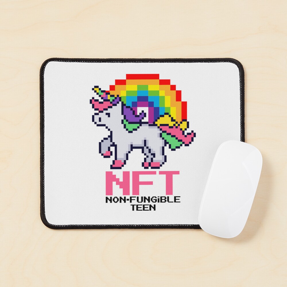 NFT Unicorn Rainbow Crypto Pixel Art Non-Fungible Teenager 