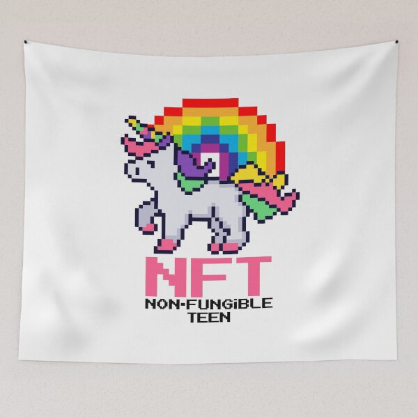 Item preview, NFT Unicorn Rainbow Crypto Pixel Art Non-Fungible Teenager  designed and sold by Maria Garcia.