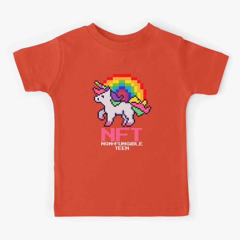 NFT Crypto Pixel Art Unicorn Rainbow Non-fungible Teen