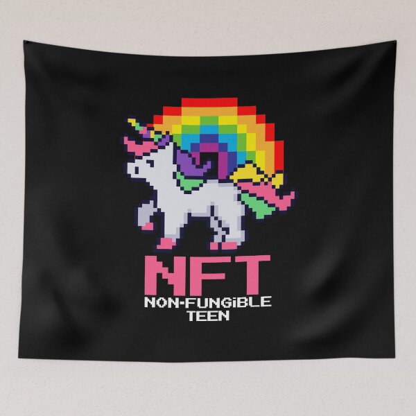 Item preview, NFT  Crypto Pixel Art Unicorn Rainbow Non-fungible Teen designed and sold by Maria Garcia.