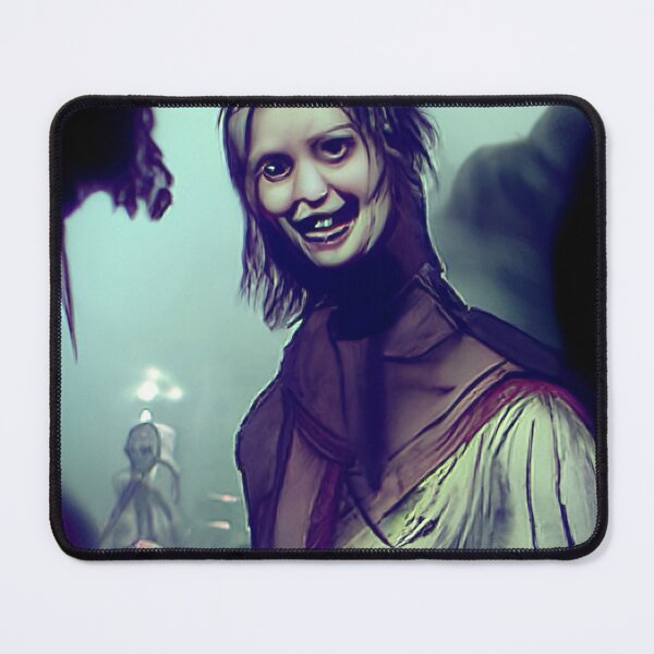 Item preview, a sinister, smiling young woman (with alien) designed and sold by kiertwice.