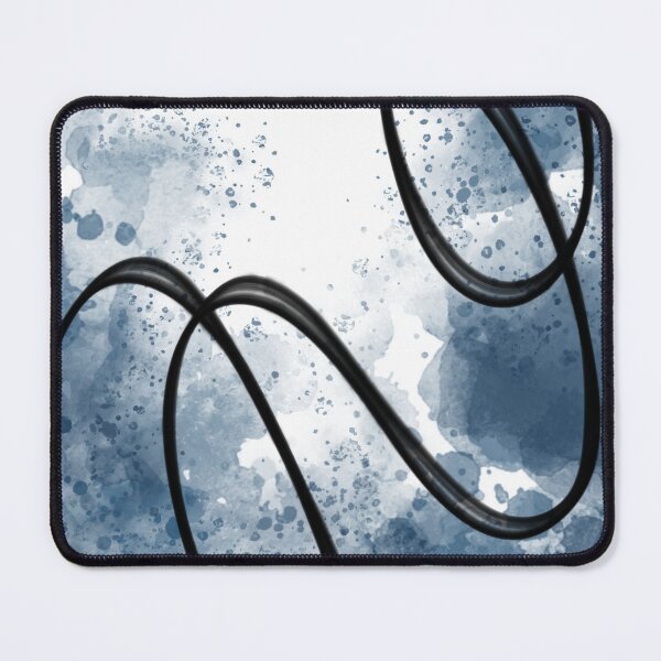 Item preview, Blue Watercolor Spray Paint and Black Swirls Abstract Painting, made by EndlessEmporium designed and sold by EndlessEmporium.