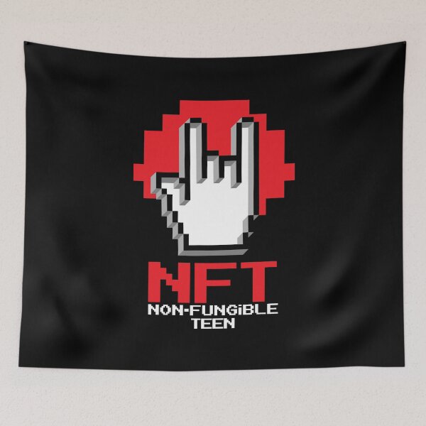 Item preview, NFT Art Crypto Pixel Nonfungible Rock ’n’ Roll Hand Sign Teen designed and sold by Maria Garcia.