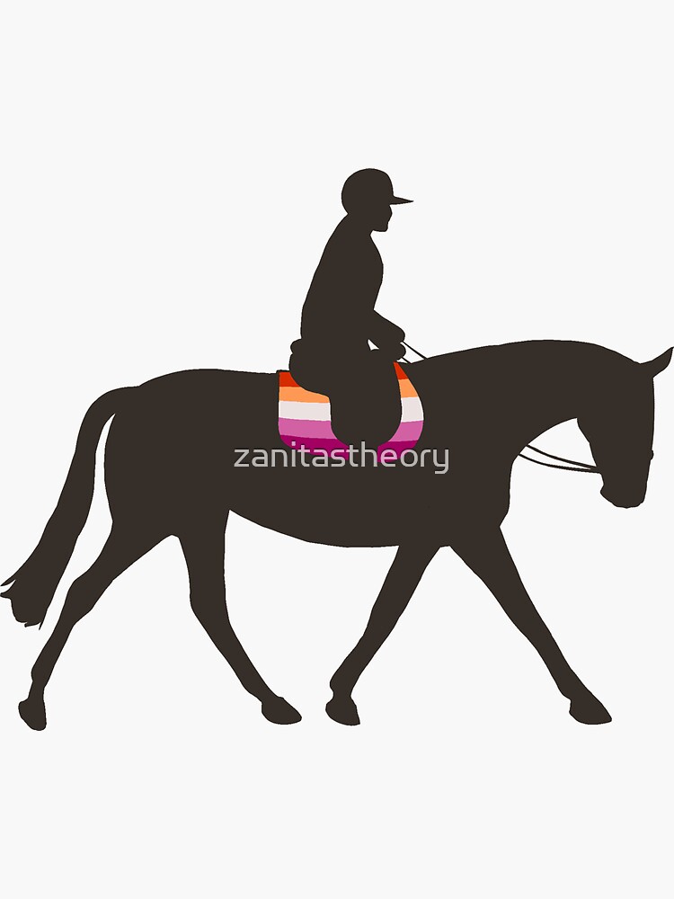 "equestrian lesbian pride horse and ride with lesbian flag saddle pad