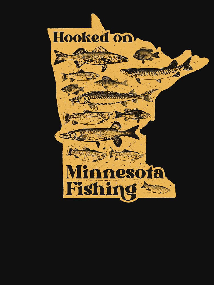 Hooked on Minnesota Fishing - Vintage MN design for angler or lakehouse |  Essential T-Shirt