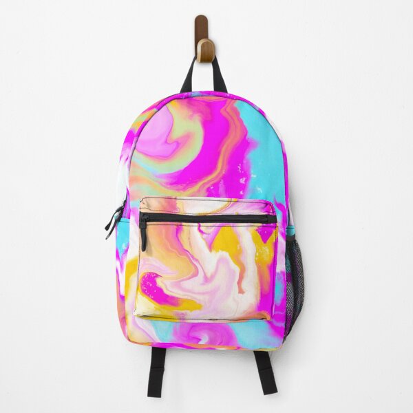 Item preview, Groovy swirls - hot pink, aqua, yellow colorful marbled pattern designed and sold by thephoenixsoul.