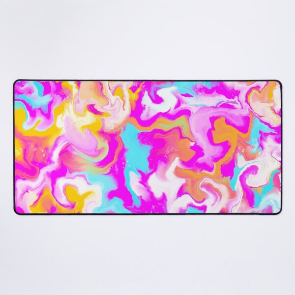 Item preview, Groovy swirls - hot pink, aqua, yellow colorful marbled pattern designed and sold by thephoenixsoul.