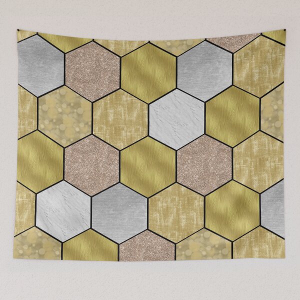 Item preview, Golden honeycomb - black designed and sold by marbleco.