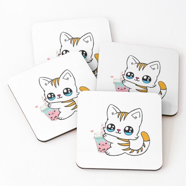 Item preview, Cat Drinking Boba Milk designed and sold by NineOneOne.