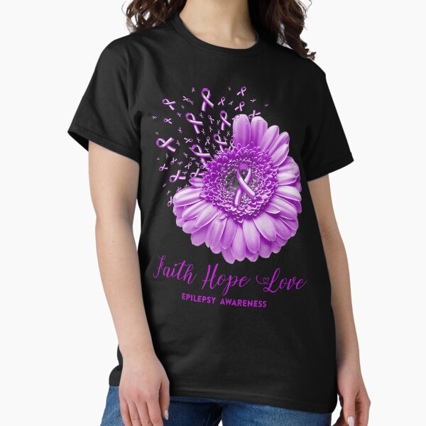 Vista previa del artículo con la obra «Fe Esperanza Amor Concientización sobre la epilepsia», diseñado y vendido por Tadmab.