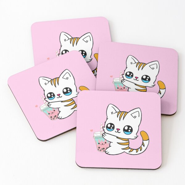 Item preview, Cat Drinking Boba Milk designed and sold by NineOneOne.