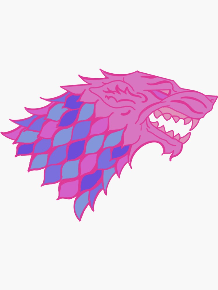 "Pink wolf" Sticker by Mayestr Redbubble