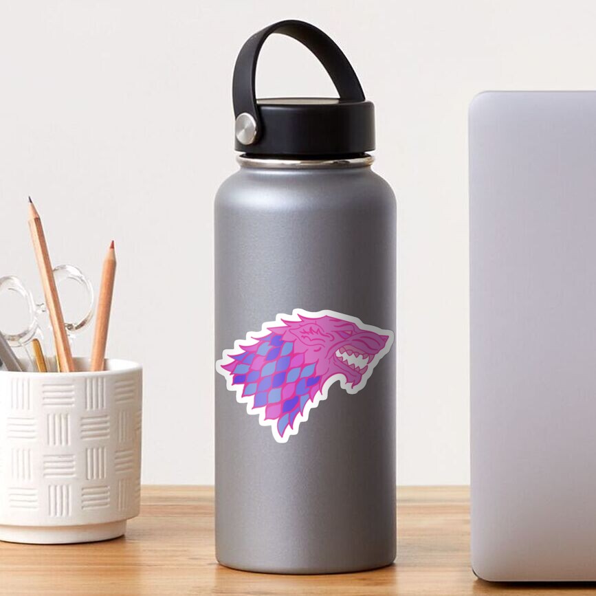 "Pink wolf" Sticker by Mayestr Redbubble