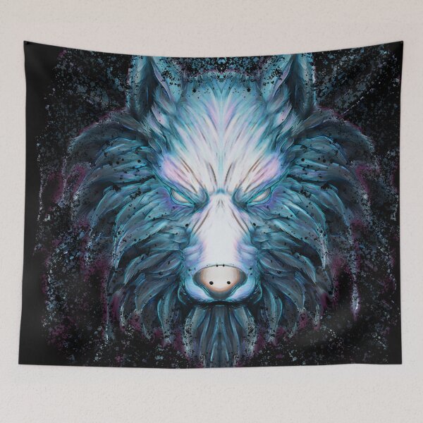 Item preview, REVAMPED BLUE WOLF (black tshirts) designed and sold by StayCool3d.