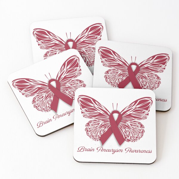Item preview, Butterfly Burgrundy ribbon Brain Aneurysm Awareness designed and sold by DavePozeyStore.