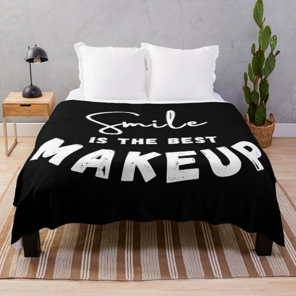 Item preview, Smile is the best makeup positive quote black and white illustration. designed and sold by Coolclassy.