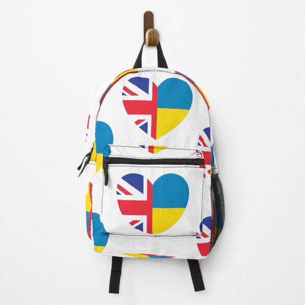Item preview, UK Supports Ukraine, UK Stands With Ukraine, Heart With Combined Flags designed and sold by Coralgb.