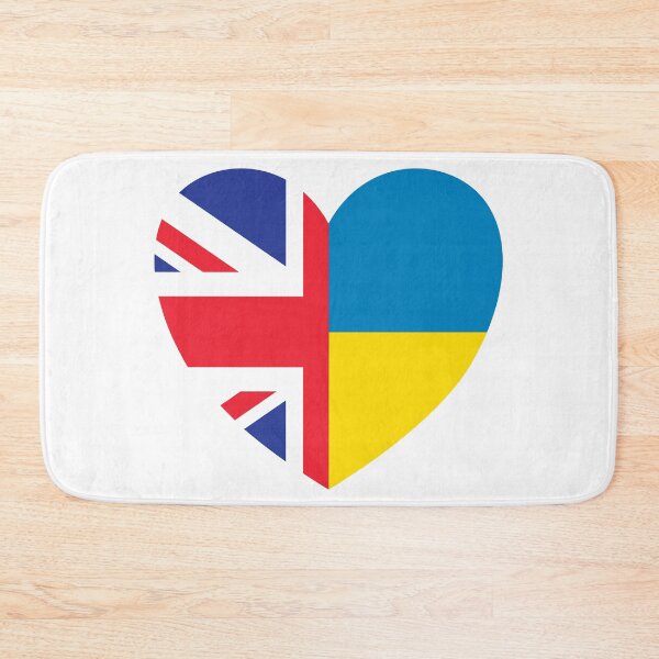 Item preview, UK Supports Ukraine, UK Stands With Ukraine, Heart With Combined Flags designed and sold by Coralgb.