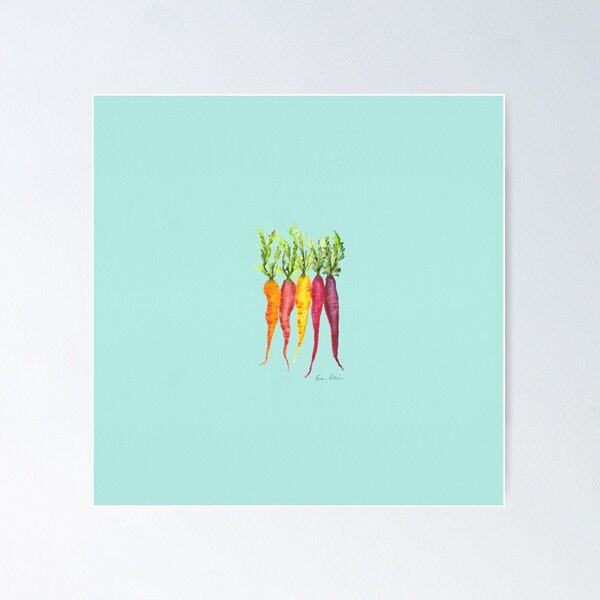 Item preview, Carrots multi with turquoise Background designed and sold by Eva Ellis.