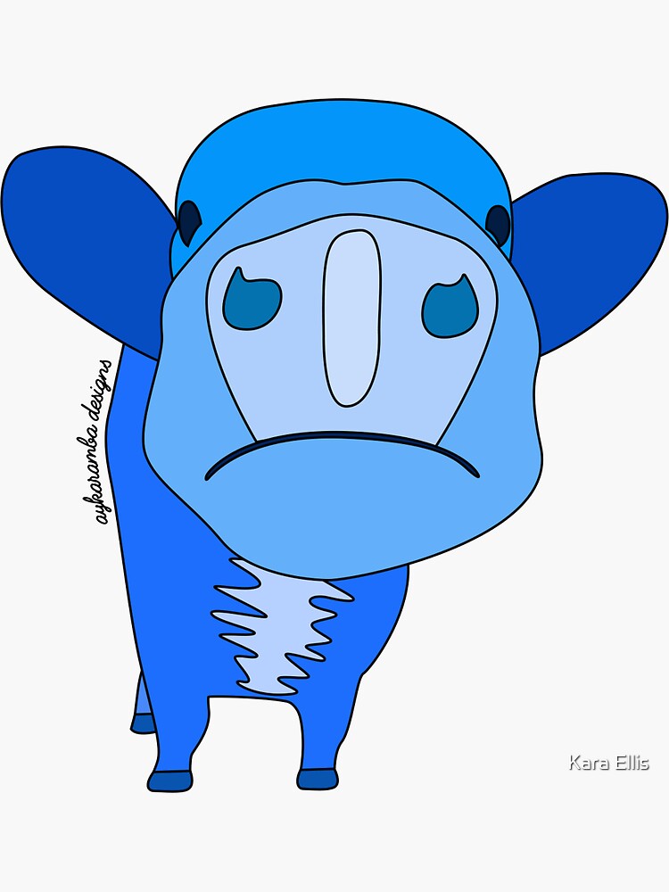 Blue Cow Stickers Redbubble - give me a glass of malk roblox