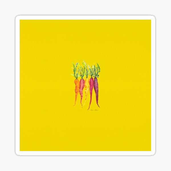 Carrots multi with yellow Background Sticker
