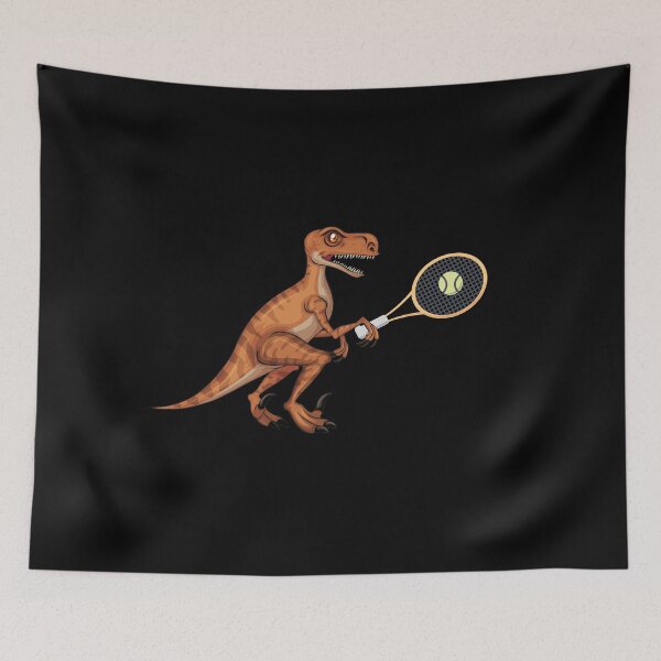 Item preview, Dinosaur Playing Tennis ,Funny Good Dinosaur Tennis Lovers Art designed and sold by pedrored369.