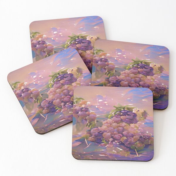 Item preview, Impressionism Grapes Painting Soft Pastel Pretty art - VIneyard - Winery - Wine designed and sold by CattlettArt.