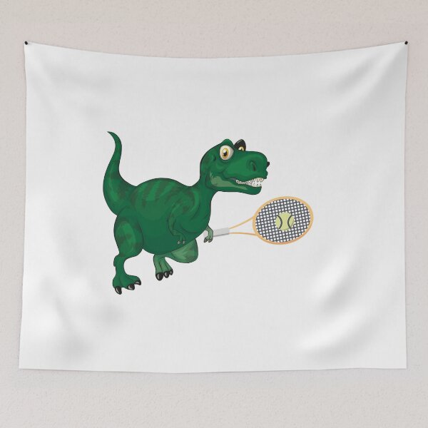 Item preview, Dinosaur Playing Tennis ,Funny Good Dinosaur Tennis Lovers Cool Green Design designed and sold by pedrored369.