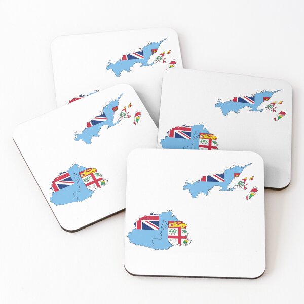 Item preview, Map of Fiji Islands with Flag designed and sold by SonaGold.