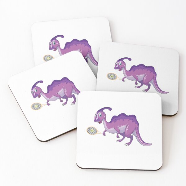 Item preview, Dinosaur Playing Tennis ,Funny Good Purple Dinosaur Tennis Lovers Art designed and sold by pedrored369.