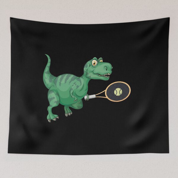 Item preview, Dinosaur Playing Tennis ,Funny Good Dinosaur Tennis Lovers Green Design designed and sold by pedrored369.