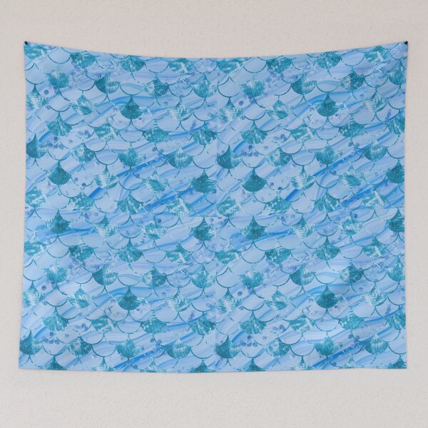 Item preview, Pretty Bright Blue Mermaid Tail Pattern designed and sold by zachandjackson.