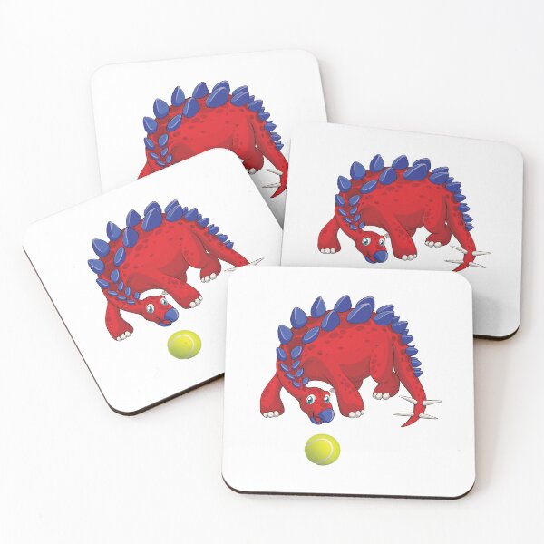 Item preview, Dinosaur Playing Tennis ,Funny Good Dinosaur Tennis Lovers Cool Red Blue Design designed and sold by pedrored369.