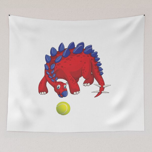 Item preview, Dinosaur Playing Tennis ,Funny Good Dinosaur Tennis Lovers Cool Red Blue Design designed and sold by pedrored369.