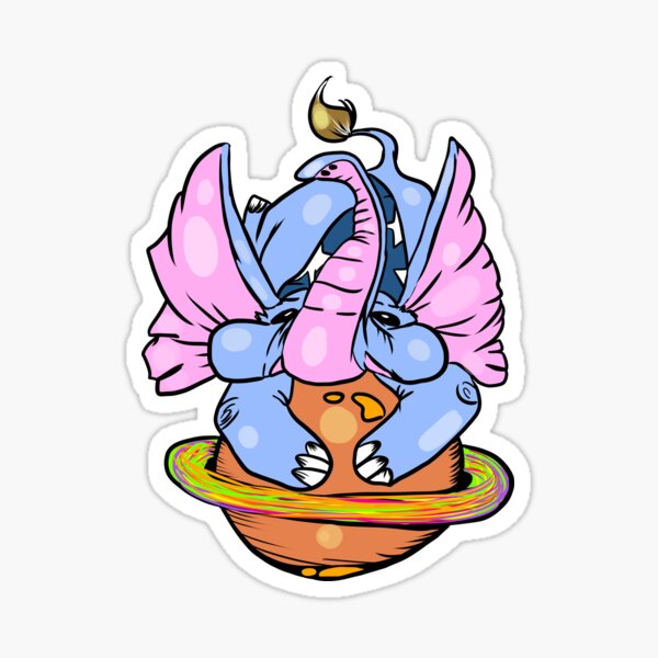 Grumpy Elephant in Space Sticker
