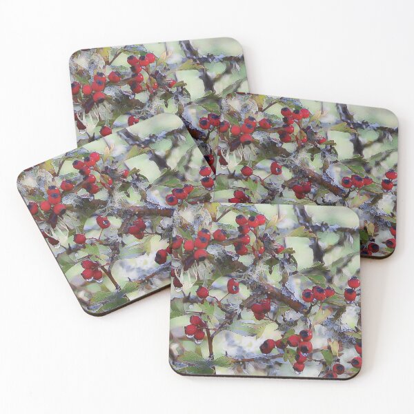 Item preview, Dew on the Hawthorn | Winter Red Hawthorn Berries designed and sold by arlutai.