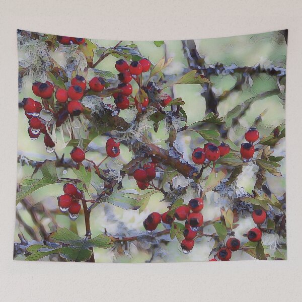 Item preview, Dew on the Hawthorn | Winter Red Hawthorn Berries designed and sold by arlutai.
