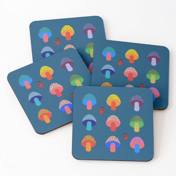 Item preview, Mod Mushrooms ( + Ladybugs ) designed and sold by Carrie Cantwell Art.