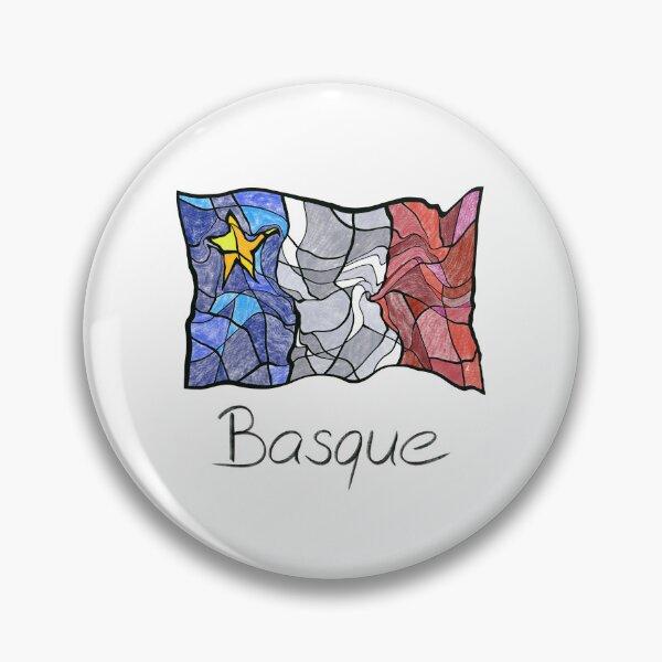 Item preview, Acadian Flag pastel liquid mosaic Basque  - Drapeau acadien mosaïque liquide pastel vitrail Basque designed and sold by ColoursOfFrance.