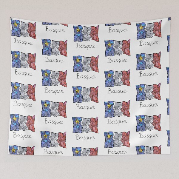 Item preview, Acadian Flag pastel liquid mosaic Basque  - Drapeau acadien mosaïque liquide pastel vitrail Basque designed and sold by ColoursOfFrance.