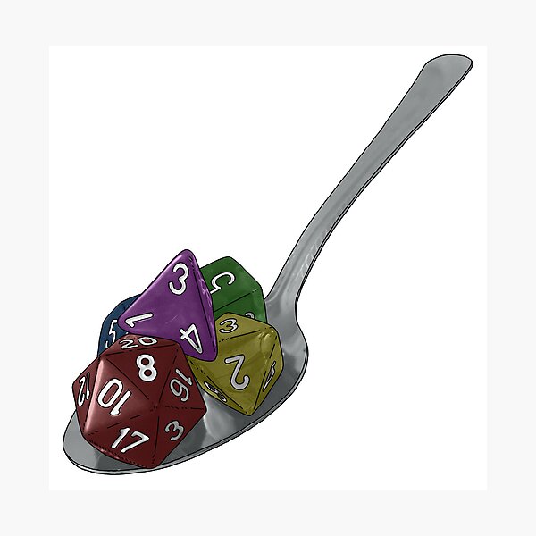 RPG Dice Spoon Photographic Print