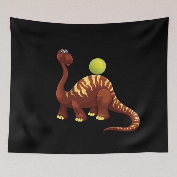 Item preview, Dinosaur Playing Tennis ,Funny Good Dinosaur Tennis Lovers Chestnut Design designed and sold by pedrored369.