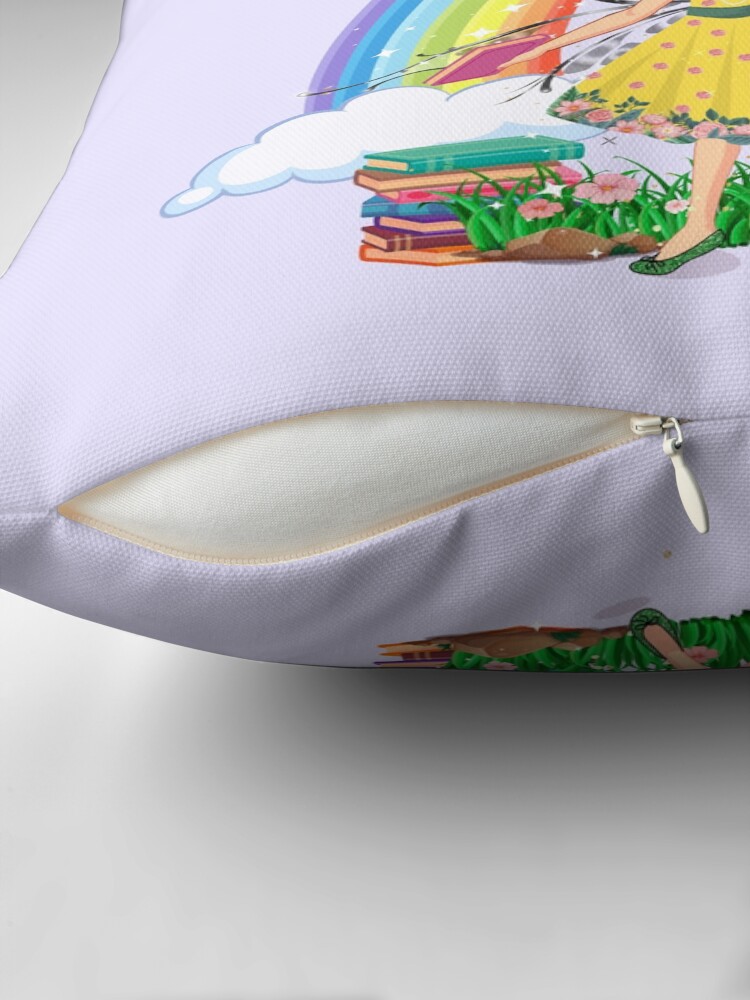 Thumbnail 2 of 4, Pillow, Felicia Over The Rainbow Dreams Do Come True™ designed and sold by TeelieTurner.