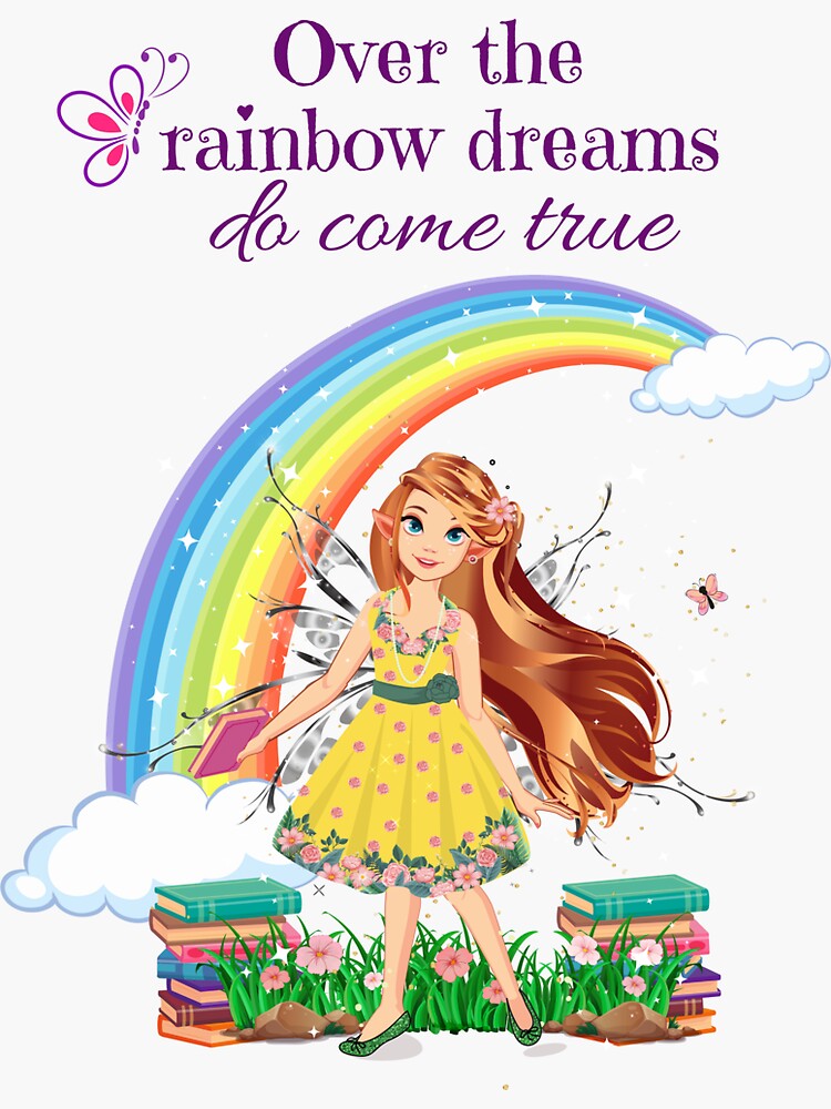Thumbnail 3 of 3, Sticker, Felicia Over The Rainbow Dreams Do Come True™ designed and sold by TeelieTurner.