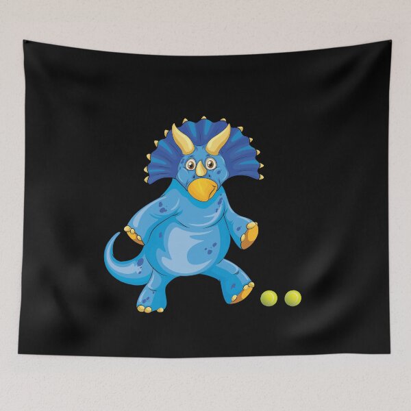 Item preview, Dinosaur Playing Tennis ,Funny Good Dinosaur Tennis Lovers Blue Design designed and sold by pedrored369.