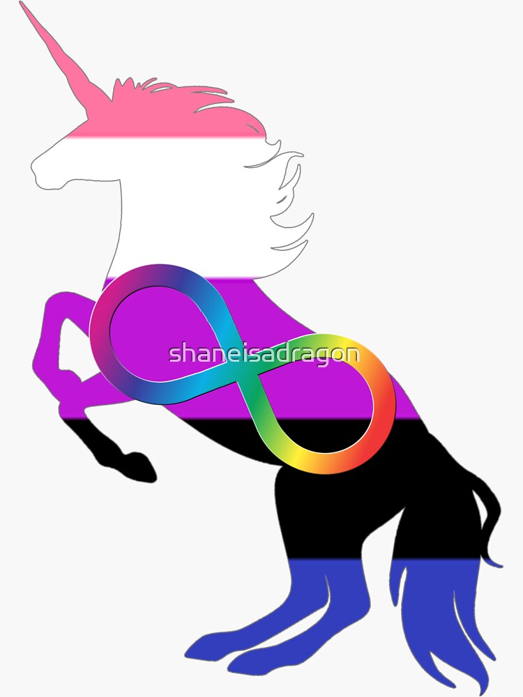 Neurodivergent Genderfluid Pride Unicorn Sticker For Sale By